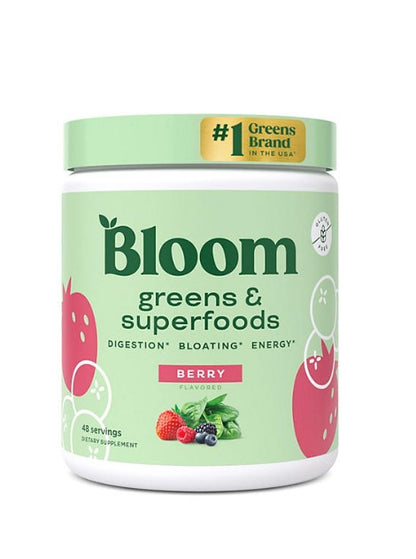 Bloom Nutrition Greens & Superfoods Powder, Berry, 0.5 lbs.