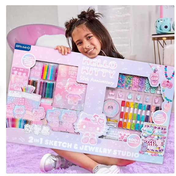 Hello Kitty 50th Anniversary 2-in-1 Sketch & Jewelry Studio, 400 pc.