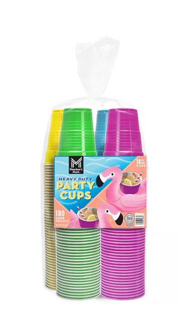 Member's Mark Premium Quality Cups, Summer Colors, 18 oz., 180 ct.