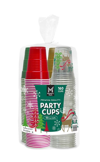 Member's Mark Premium Quality Holiday Cups, 18 fl. oz., 160ct.