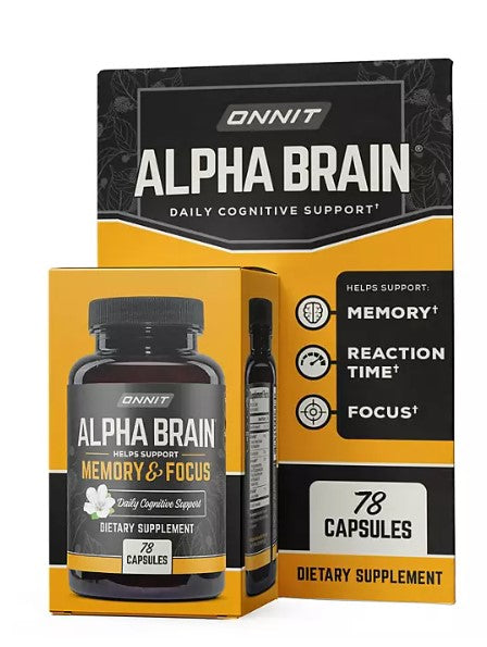 ONNIT Alpha BRAIN Premium Nootropic Brain Health Supplement, 78 ct.