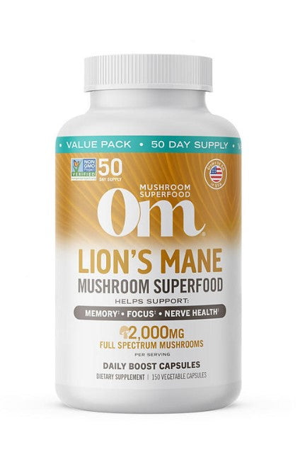 Om Lion's Mane Mushroom Capsules, 150 ct.