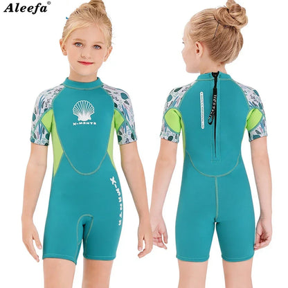 Kids Girls  Neoprene 2.5mm Wetsuit  Diving Suit Winter Swimwear Short