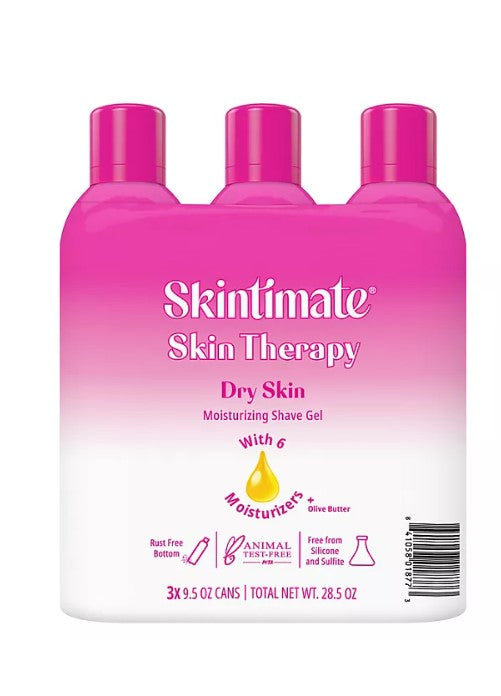 Skintimate Skin Therapy Moisturizing Shaving Gel for Women, Dry Skin, 9.5 oz., 3 pk.