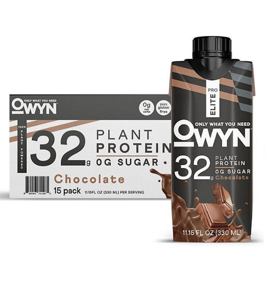 OWYN Pro Elite 32g Keto Plant Protein Shake, Chocolate 11.15 fl. oz., 15 pk.