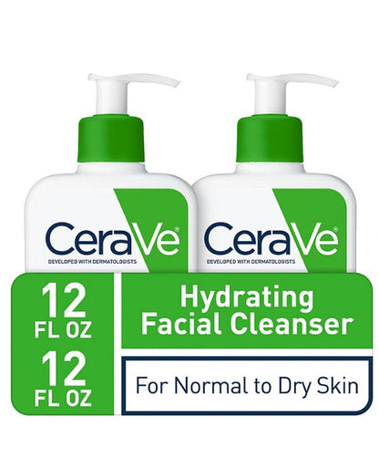 CeraVe Hydrating Facial Cleanser, Normal to Dry Skin, 12 fl. oz., 2 pk.