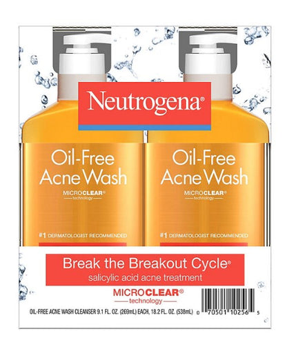 Neutrogena Oil-Free Acne Face Wash, 9.1 fl. oz., 2 pk.