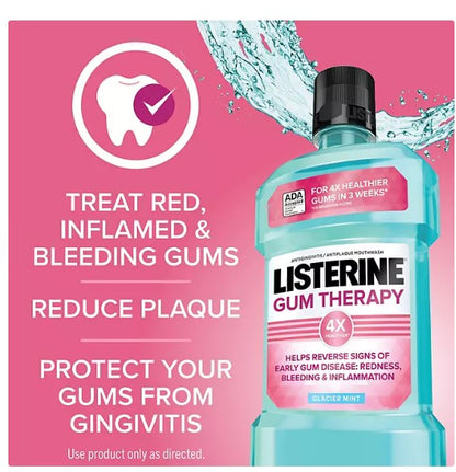 Listerine Gum Therapy Anti-Gingivitis Mouthwash, Glacier Mint, 1.5L, 2 pk.