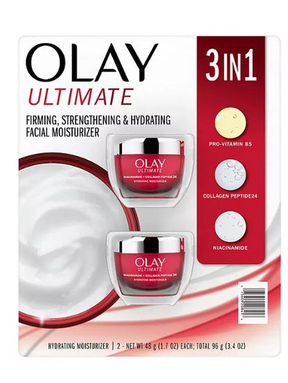 Olay Ultimate Niacinamide + Collagen Peptide 24 Hydrating Moisturizer, 1.7 oz., 2 pk.