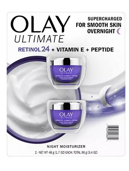 Olay Ultimate Retinol 24 + Vitamin E + Peptide Night Moisturizer, 1.7 oz., 2 pk.