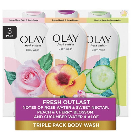 Olay Fresh Outlast Body Wash with Vitamin B3 Complex, 23.6 fl. oz., 3 pk.