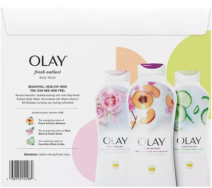 Olay Fresh Outlast Body Wash with Vitamin B3 Complex, 23.6 fl. oz., 3 pk.