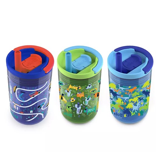 Ello Kids Bop 12 oz Tritan Tumbler, 3 Pack, Cars, Dogs & Dinosaurs