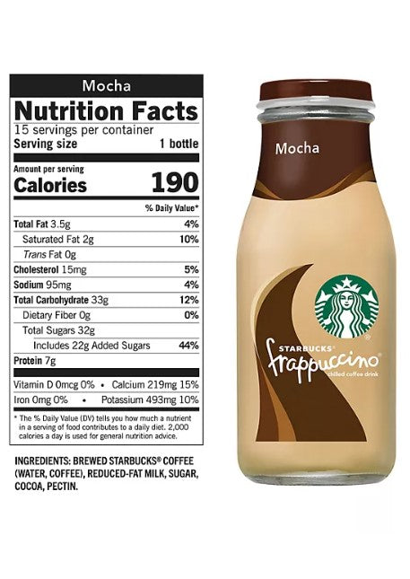 Starbucks Frappuccino Chilled Mocha Coffee Drink, 9.5 oz., 15 pk.