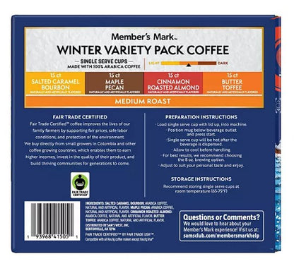 Member’s Mark Medium Roast Winter Coffee Pods, Variety Pack, 60 ct.