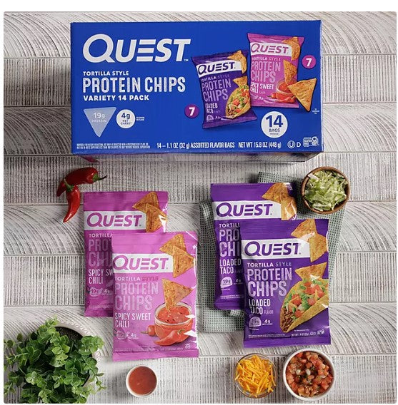 Quest Tortilla-Style 19g Protein Chips, Variety Pack, 14 ct.