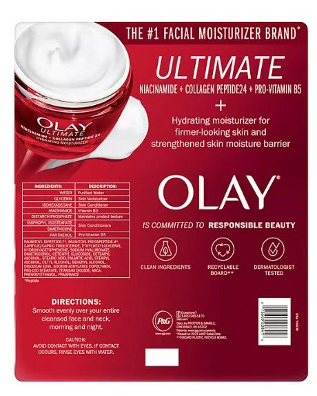 Olay Ultimate Niacinamide + Collagen Peptide 24 Hydrating Moisturizer, 1.7 oz., 2 pk.