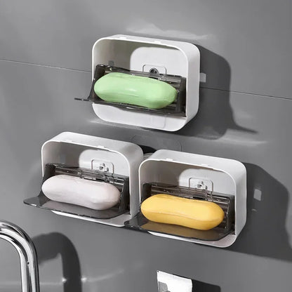 Bathroom Soap Holder Flip Lid Soap Storage Box