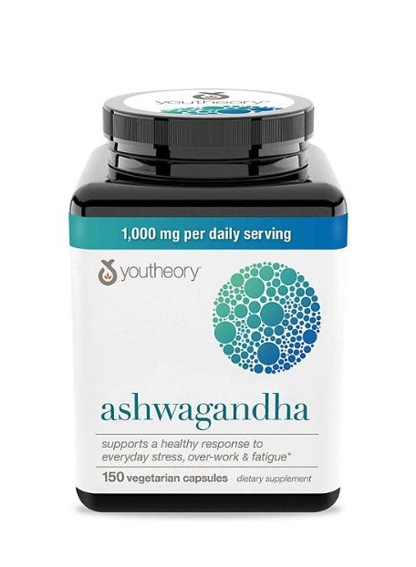 Youtheory Ashwagandha 1000 mg Vegetarian Capsules 150 ct.