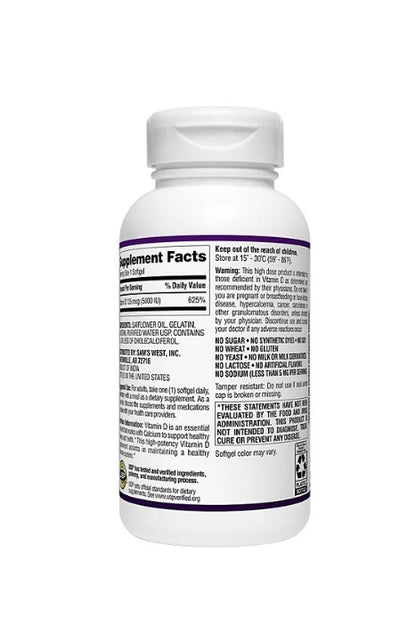 Member's Mark Vitamin D3 Softgels, 125 mcg, 400 ct.