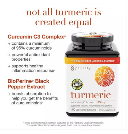 Youtheory Turmeric Extra Strength Capsules 150 ct.